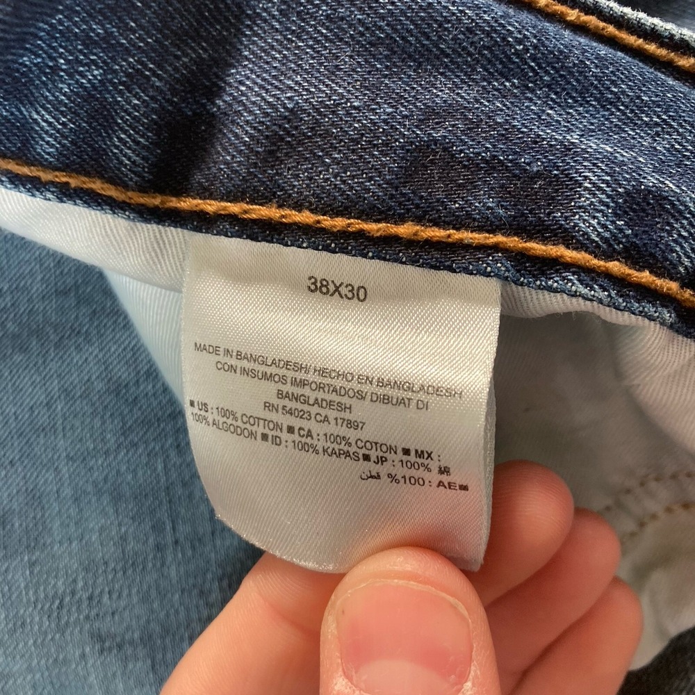 Old Navy Loose Fit Jeans 38x29 Blue Denim Relaxed Baggy Work USA (Tag 38x30) - Picture 8 of 9
